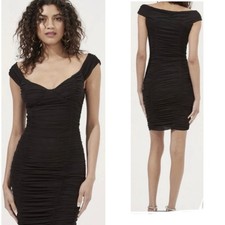 NWT ASTR The LABEL Ruched Stretch Dress Size S Black Bodycon Anthropologie $110