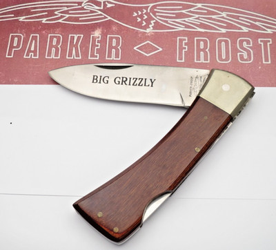 Vintage 1970's PARKER FROST Japan - BIG GRIZZLY Lockback Pocket Knife - Unused