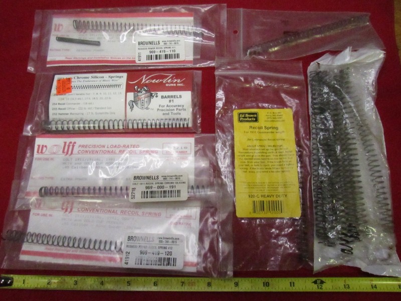 Lot of Mixed Brand & Weight Recoil Springs for 1911 & Commander Pistols - 412