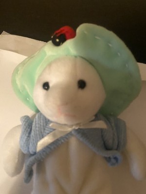 Plushland White Bunny With Hat And Ladybug 11''
