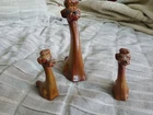 VINTAGE FAUX WOOD SET OF POODLES FIGURINES HONG KONG 1950 S MCM