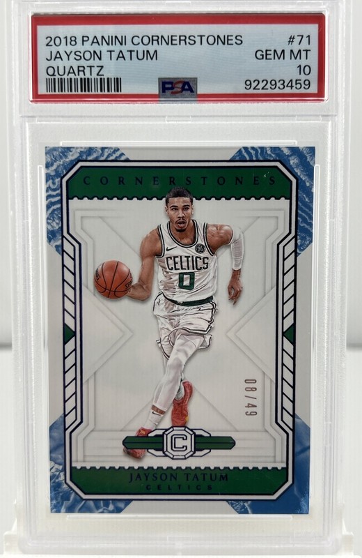 2018 Panini Cornerstones - Jayson Tatum - Quartz /49 - PSA GEM MT 10