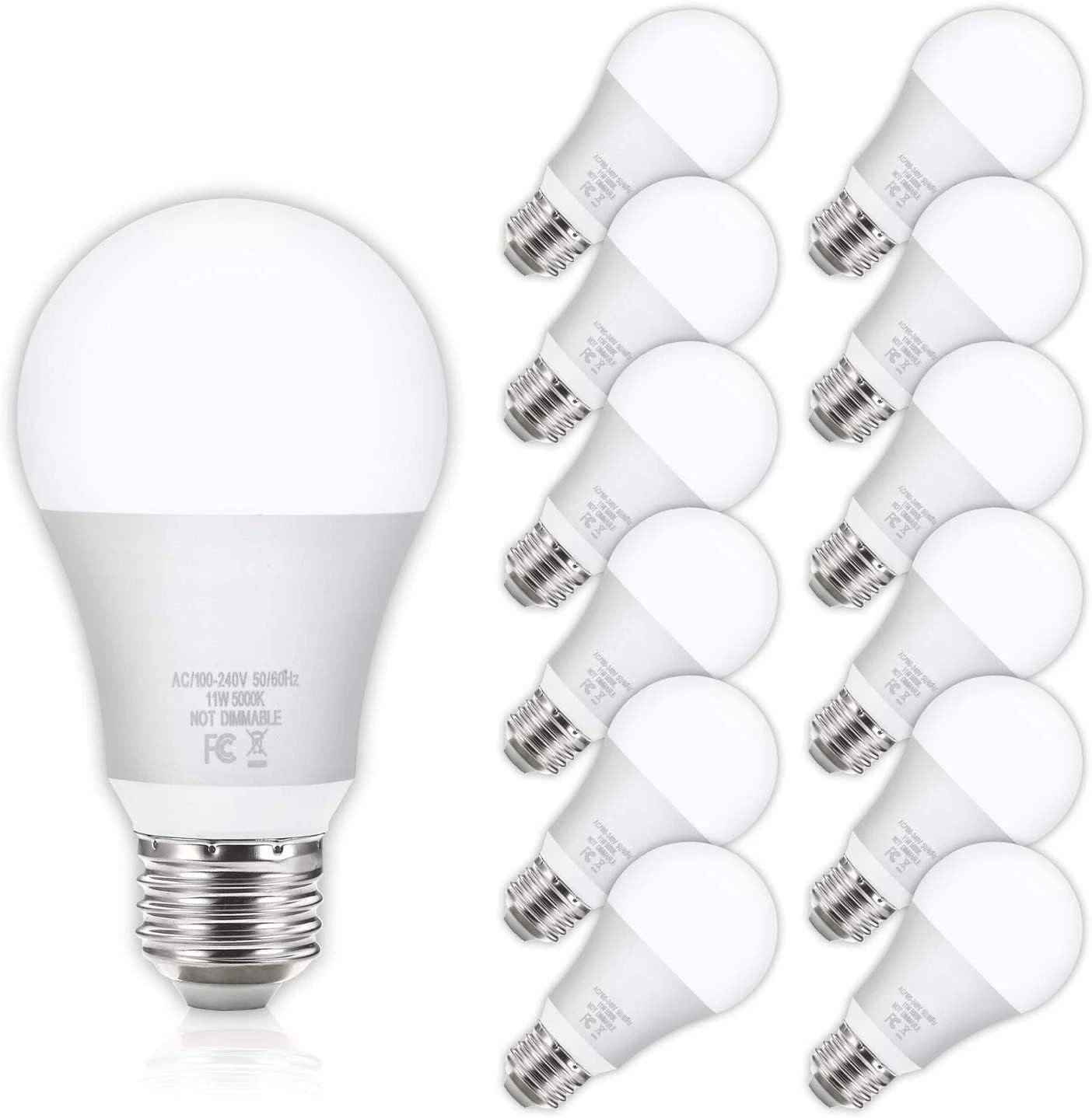 100 Watt Equivalent, 12 Pk... 5000k Daylight White..  A19 Le