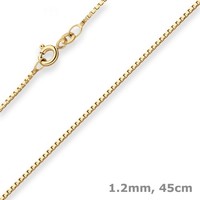 1,2Mm Veneziakette Collier Halskette Aus 333 Gold Gelbgold 45Cm Mit ZwischenöSe