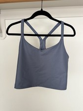 Abercrombie Fitch Blue-Gray Ribbed Crop Tank Top M Y-Back Activewear
