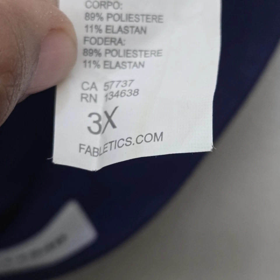 Sujetador deportivo Fabletics para mujer 3X azul marino inalámbrico espalda cruzada LEER Foto 4 de 4