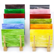 12 Sheets Opaque Stained Glass Variety Pack, 4 x 6 Inch Assorted Colors  Ric...