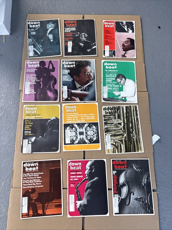 Down Beat Magazine 1966 Lot Of 12 Magazines FREE SHIPPING
