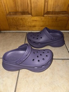 Women’s Classic Purple Platform Bae Clog Crocs Size 9 EUC