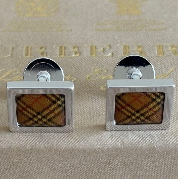 Burberry Checkered Pattern Square Cufflinks in Silver×Multicolor EX LTD From JP thumbnail 6