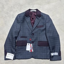 NWT Boys English Laundry Blazer Plaid Wine Grey Nordstrom Rack SZ 7 Youth Formal