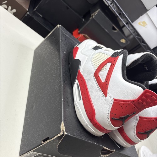 NUOVO Air Jordan 4 Retro Rosso Cemento Uomo Taglia 10,5 - Foto 4 di 9