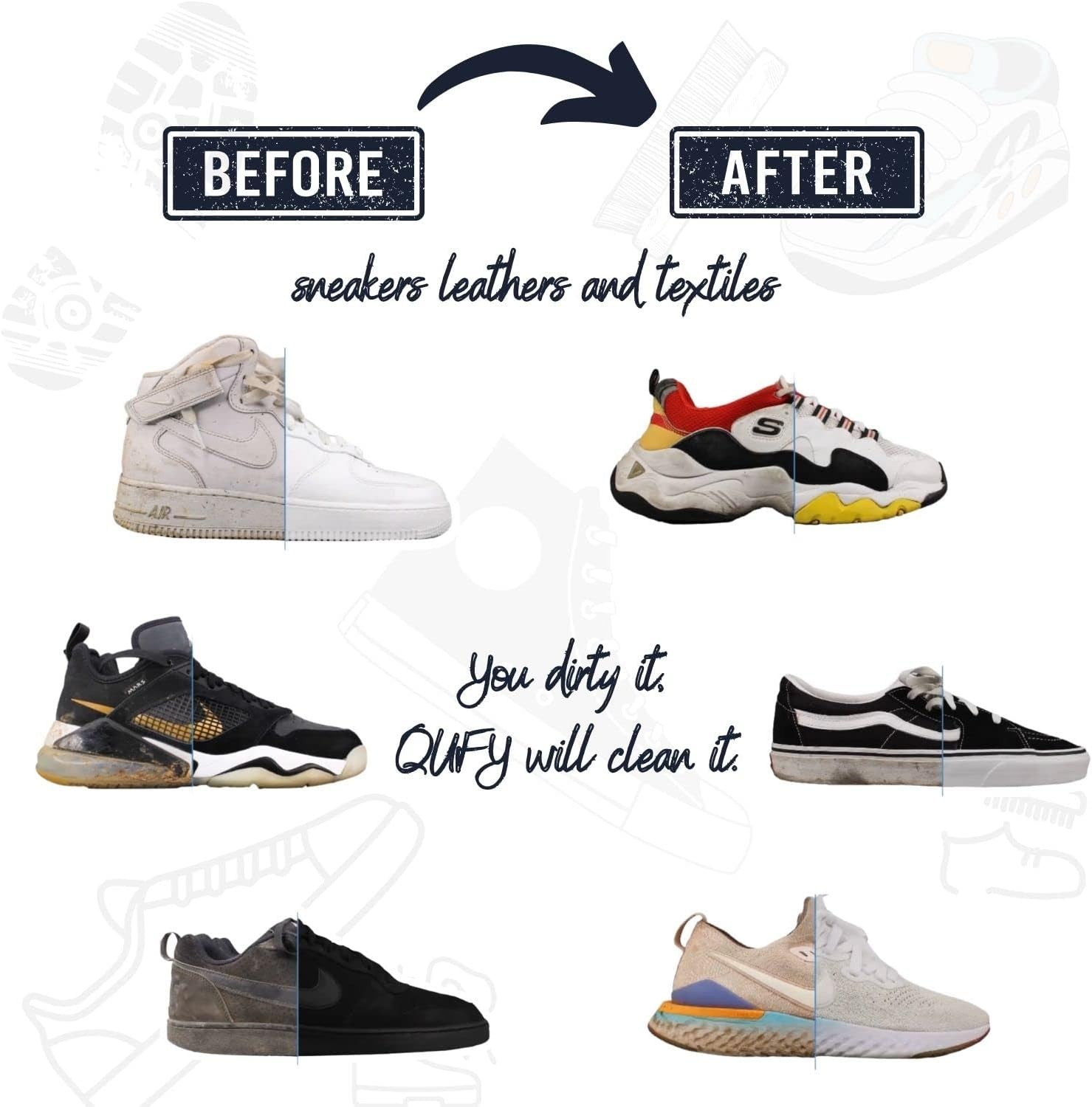 QUFY Suede Shoe Cleaner Kit, Sneaker, Fabric, Leather and Premium 3in1, Blue 