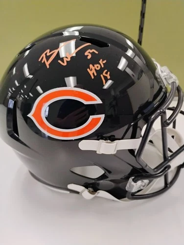 Brian Urlacher Signed Chicago Bears Full Size Helmet Inscribd "HOF 18" (Beckett)