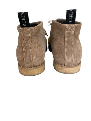 Allsaints Luke Chukka Boots Mens Size 8 (40) Beige Suede Leather All Saints Luke Suede Desert Chukka Boots Lace Up in Taupe  main image 4
