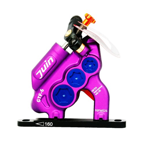 NYK Zoom - Kit di freno a disco idraulico anteriore e posteriore, per mountain bike, 160 mm, colore: viola NYK Zoom - Kit di freno a disco idraulico anteriore e posteriore, per mountain bike, 160 mm, colore: viola
