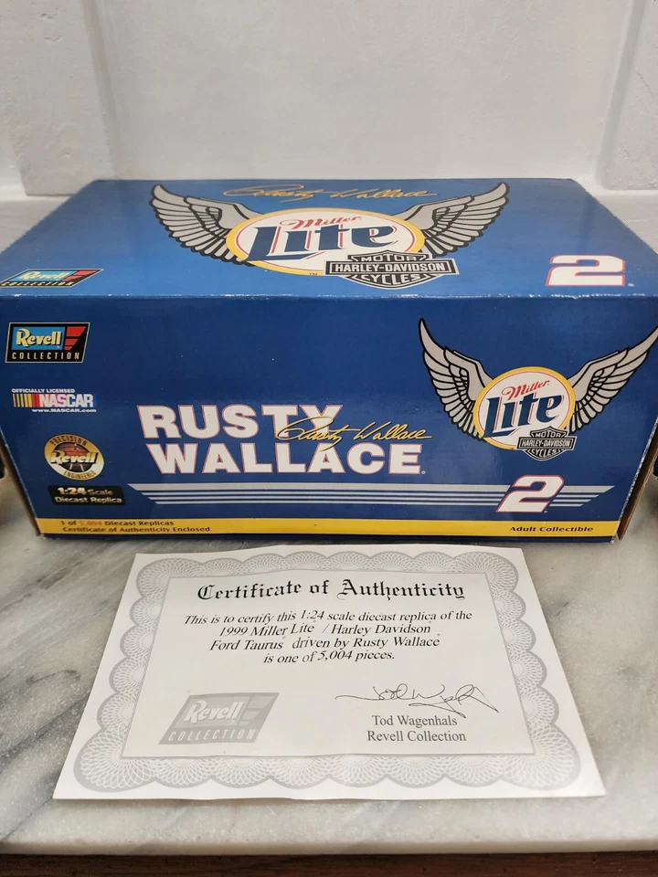 RUSTY WALLACE #2 MILLER LITE HARLEY-DAVIDSON Revell 1999 Ford Taurus 1:24 Vtg - Image 4 of 4