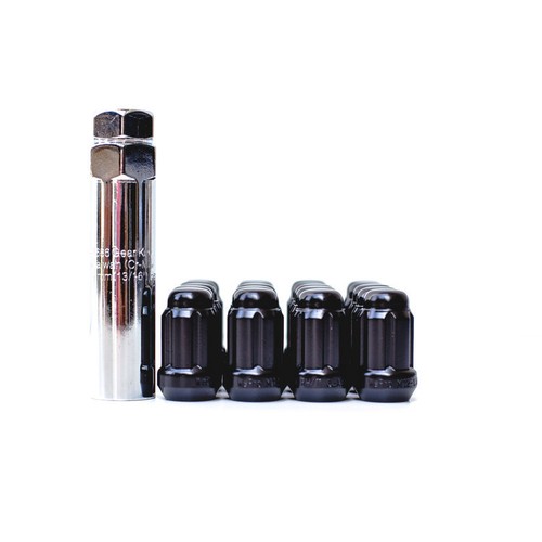20 BLACK SPLINE DRIVE TUNER LUG NUTS 12X1.5 FITS HONDA CIVIC SI ACCORD