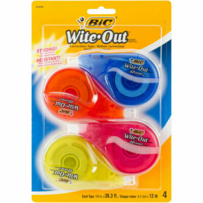 BIC White-Out EZ Correct Correction Tape - 4 Count (WOTAPP418-WHI)