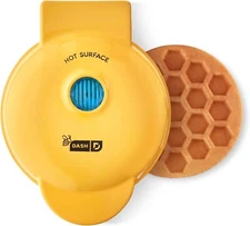 Dash Honeycomb Mini 4" Waffle Maker in Yellow Brand New Bee Sumertime Gift