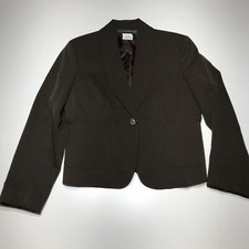 Harve Benard Blazer Jacket Womens Size 4  Brown Single Button Stretch