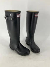 Hunter Unisex Men's Women's Tall Rain Boots Black W23499 Size Women's 5 Men's 4