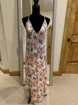 reformation sheer dress Reformation Long Floral Semi Sheer Dress US Size Small