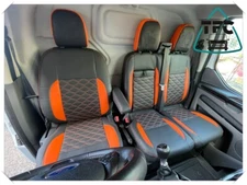 SEAT COVERS FOR FORD TRANSIT CUSTOM WITH HEXAGON STITCHING NEW DESIGN NO LOGO