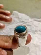 Natural Feroza Ring Blue Turquoise Mens Turquoise Ring Sterling Silver 925