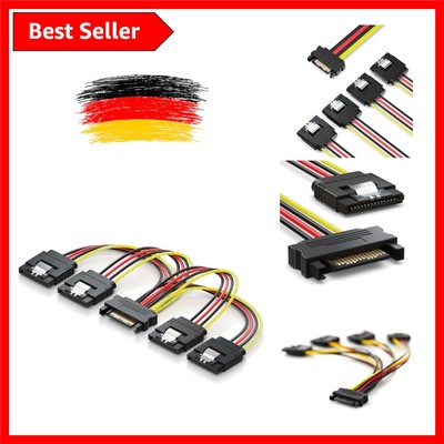 0,15m Y-SATA Stromadapter - 1x Buchse zu 4x Stecker für PC Anwendungen