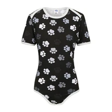 ODU *NEW* Monochrome Paws Adult Diaper Cover / Bodysuit 