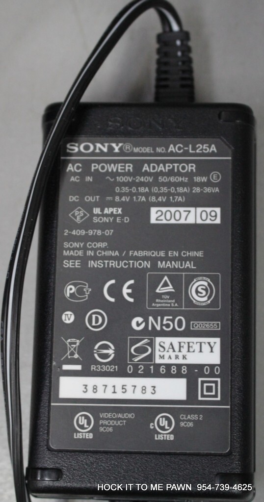 OEM Sony AC-L25A AC Power Adapter for HandyCam Camcorder 8.4V - 1.7Ah