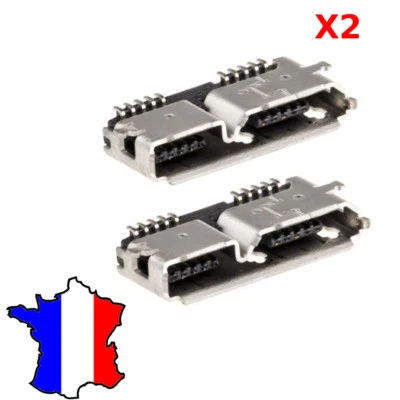 - SANS MARQUE//GÉNÉRIQUE - LOT 2 Connecteurs Port Micro USB 3.0 Type B Femelle Connector DIY fiche à souder