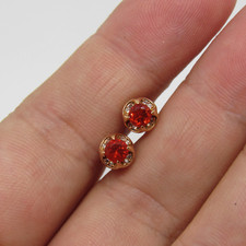 LeVian 14K Rose Gold Fire Opal & Diamond Stud...