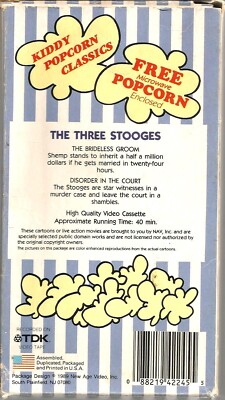 The Three Stooges - Kiddy Popcorn Classics Vol. 1 VHS 1989 2