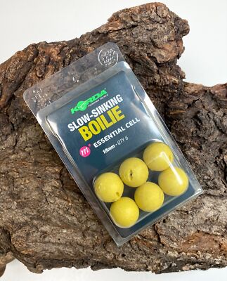 Korda Slow Sinking Boilie Wafter Mainline Essential Cell 18mm 6 Stück Plastic