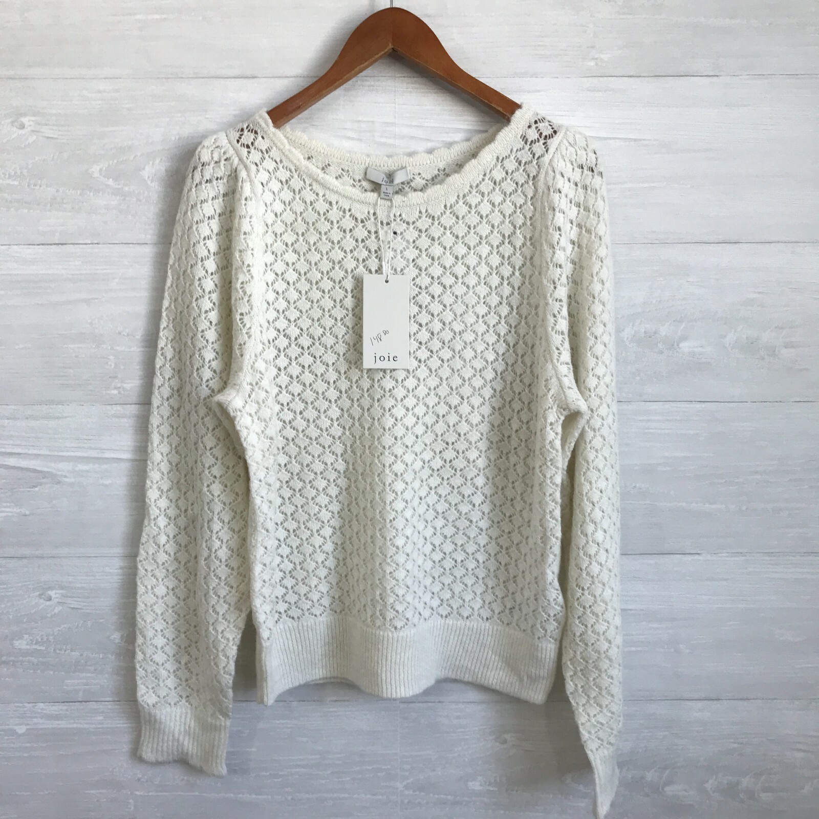 JOIE Women's Ivory Puff Sleeve Sweater 