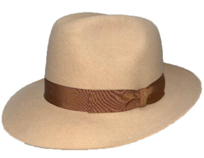Vintage Borsalino women’s hat Tan Fedora Hat Made in Italy Borsalino Italy Fedora Hat, Luxurious Brown Felt Wool Hat  main image 3