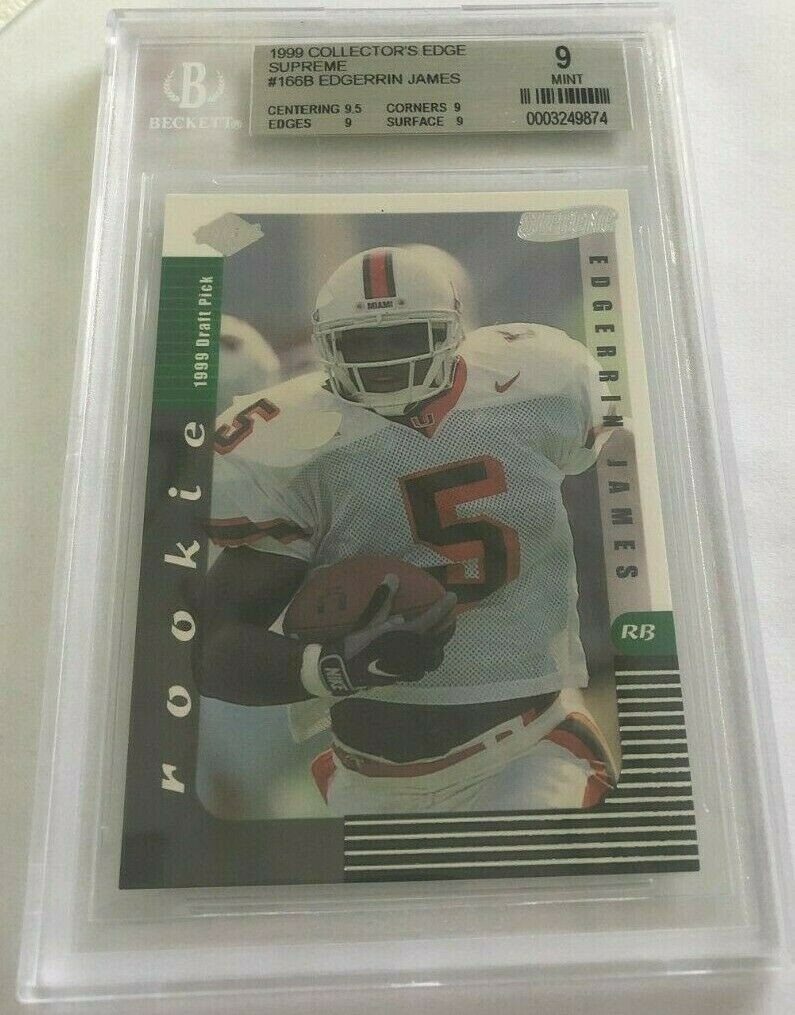 1999 Collector's Edge Supreme BGS 9 Edgerrin James #166B Rookie RC Colts Mint+