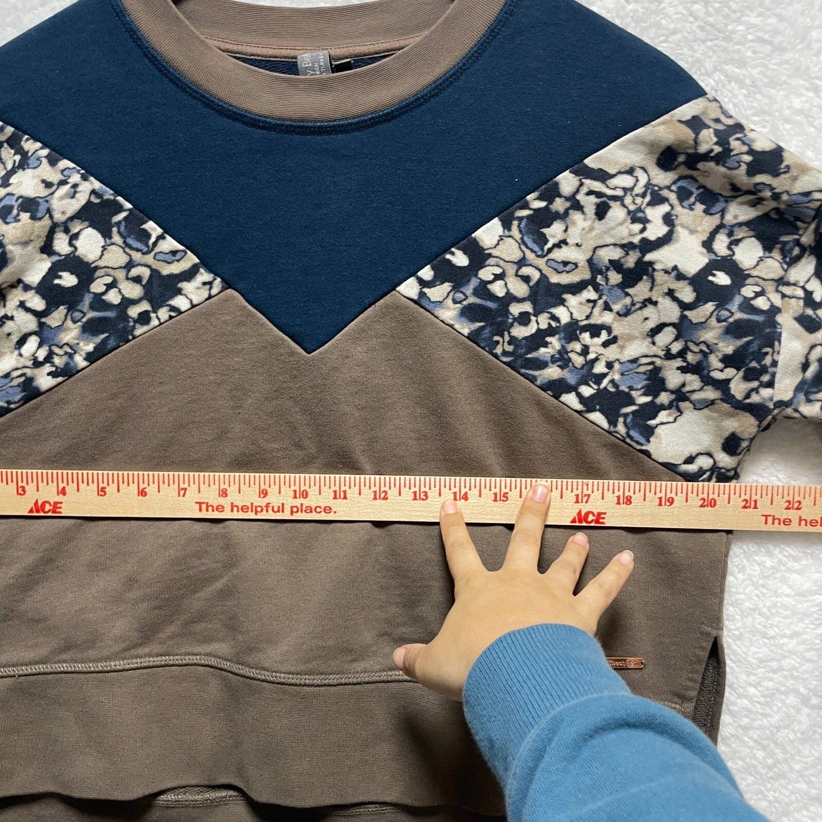 sweaty-betty balham camo colorblock loose fit sweatshirt