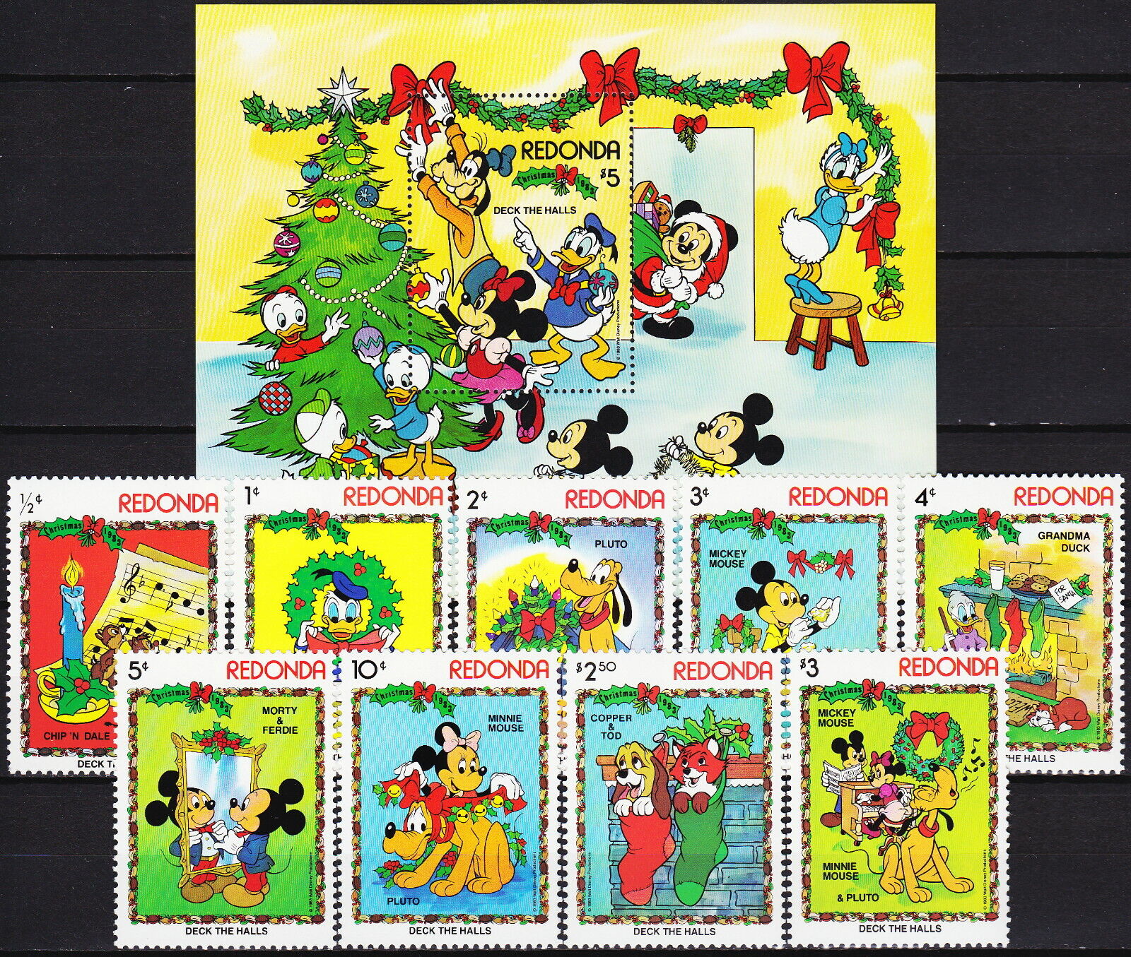 Redonda Set S Max 47% OFF Christmas Disney Deck the MNH-16 Eu Max 49% OFF 1983 Halls