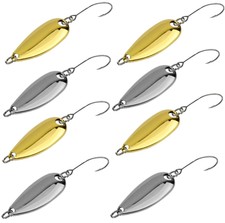 10PCS Spinner Fishing Lures Metal Spoon Jigs Hook Hard Swimbait Trout Freshwater