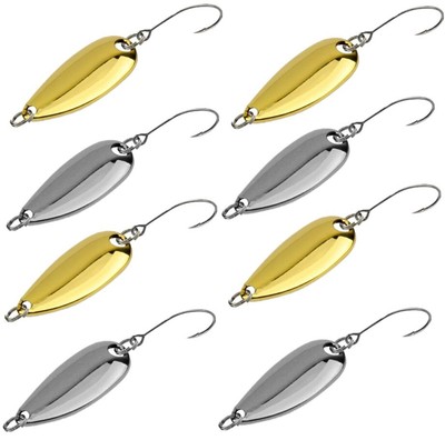 10PCS Spinner Fishing Lures Metal Spoon Jigs Hook Hard Swimbait Trout Freshwater