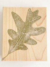 Hero Arts Rubber Stamp Leaf Impressions Oak Leaves Background Autumn Fall Wood