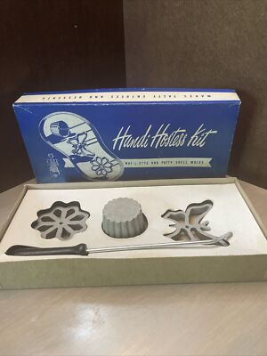 Handi Hostess Kit Waf-l-ette  And Patty She ll Molds Vintage In Original Box