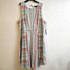Torrid Insider Collection Womens Border Print V Hem Dress Sleeveless plus Sz 24