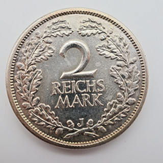2 Reichsmark Silber Weimar 1925 J Top! M11