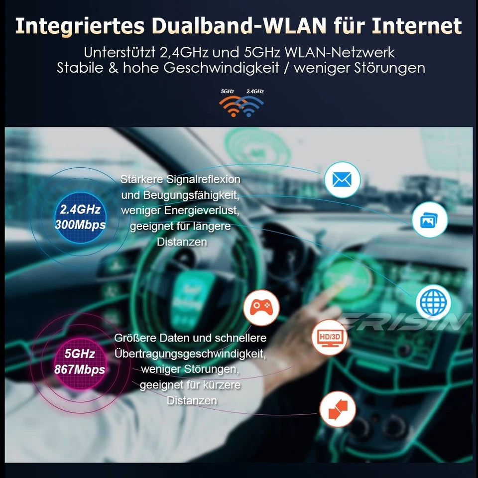 9" Android 13 DAB+Autoradio GPS Für VW Passat Polo Golf 5/6 Tiguan Caddy T5 Seat - Bild 4 von 4