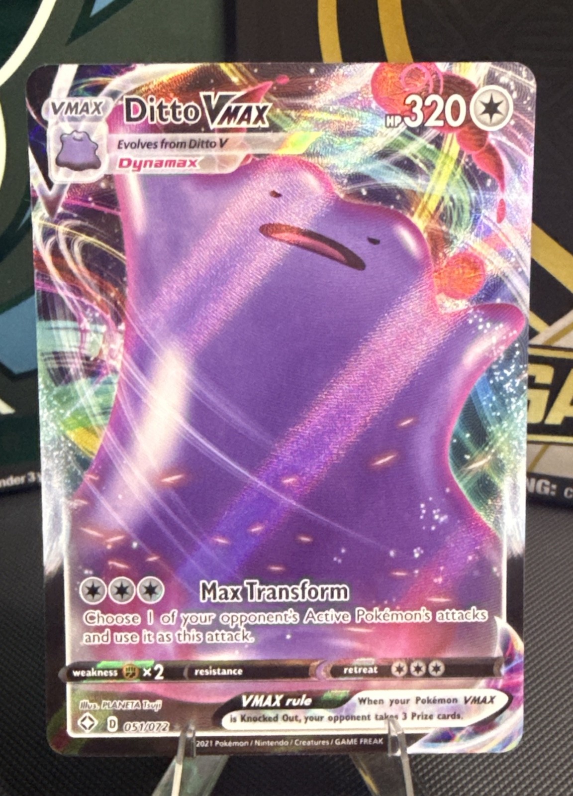 Pokemon Ditto VMAX 051/072 Shining Fates Ultra Rare Holo English NM