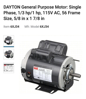 #ad #ad Dayton General Purpose Motor 6XJ34 Single Phase 1 3 HP 1 HP 115 AC $600.00